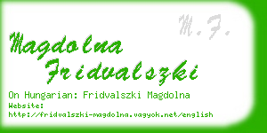 magdolna fridvalszki business card